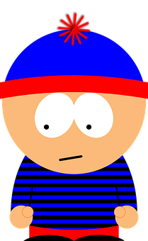 A Cartoon Of A Boy With A Red Hat