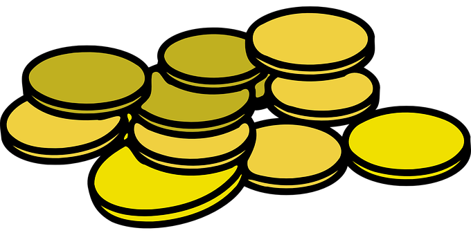 A Stack Of Coins On A Black Background
