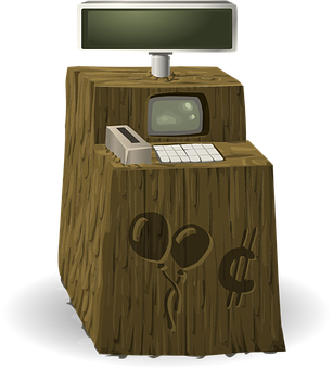A Computer On A Tree Stump