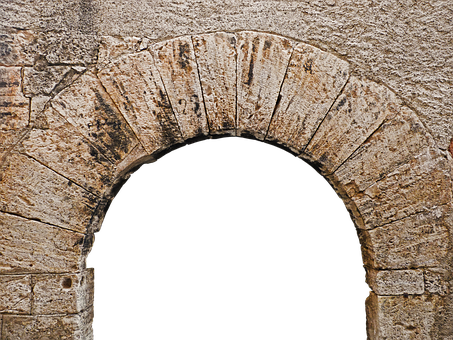 A Stone Archway With A Black Background