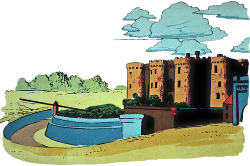 A Cartoon Of A Castle
