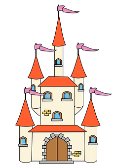 A Cartoon Of A Castle