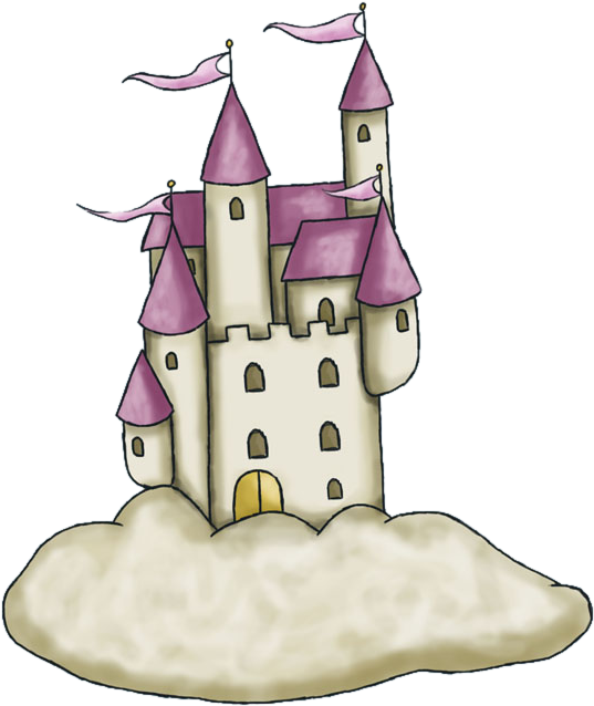 A Cartoon Castle On A Cloud