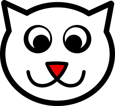 A White Cat Face With Black Background