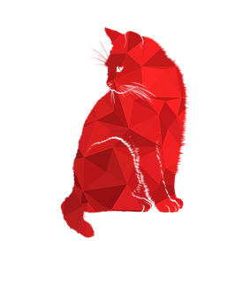 A Cat With A Low Poly Design