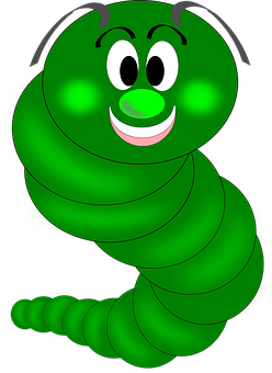 A Green Caterpillar With Black Background