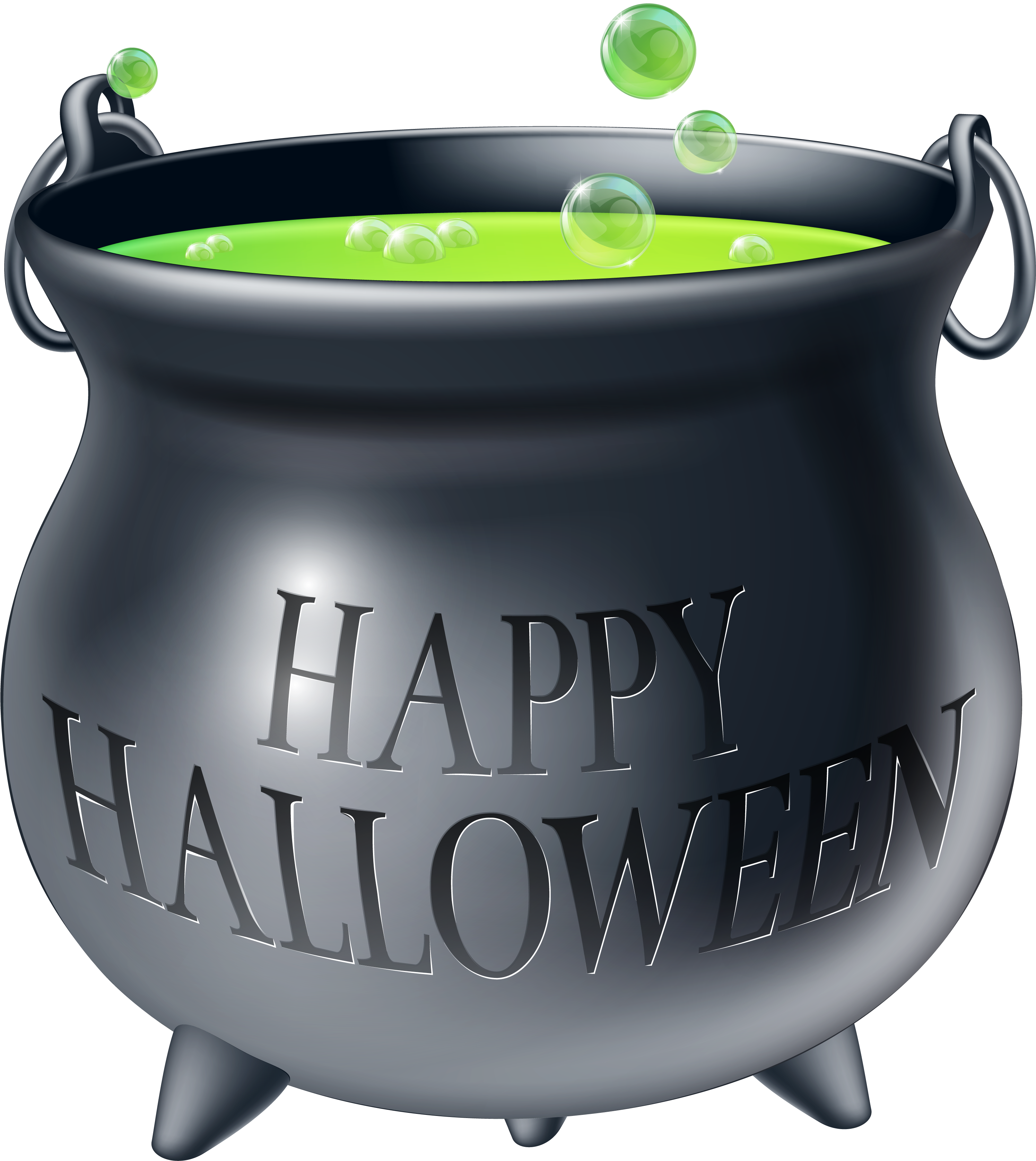 A Cauldron With Green Liquid And Bubbles