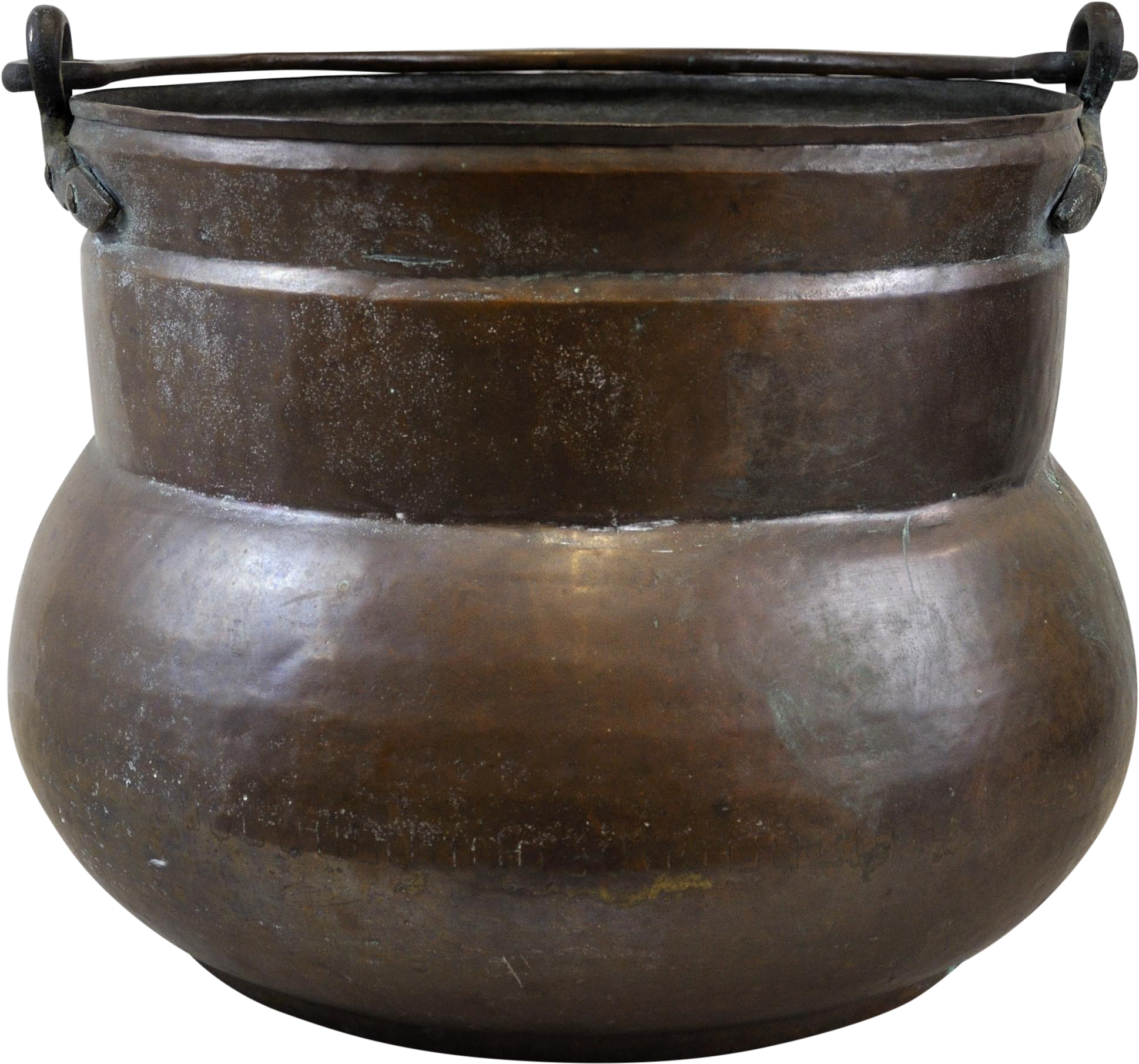 A Large Metal Pot With A Handle