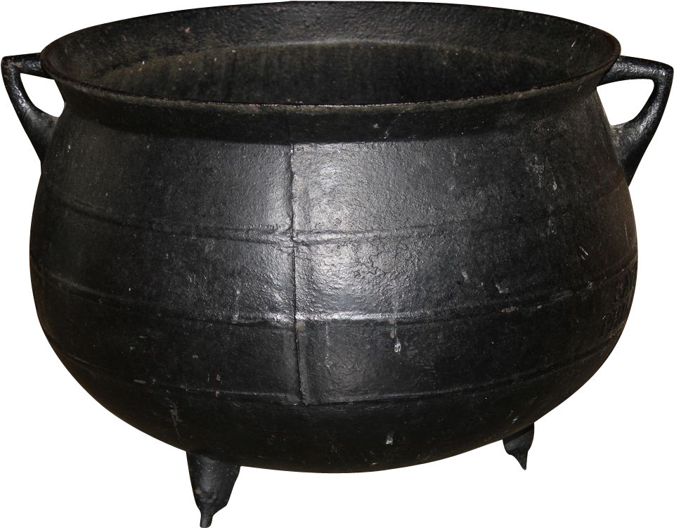 A Black Pot With Three Legs