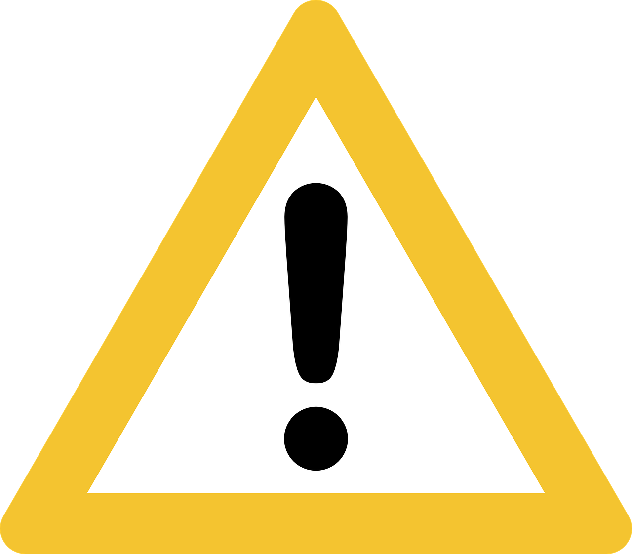 A Yellow Triangle With A Black Exclamation Mark