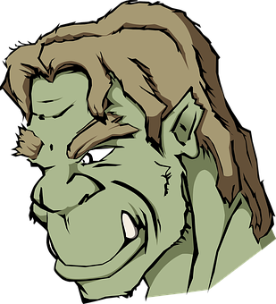 A Cartoon Of A Green Troll