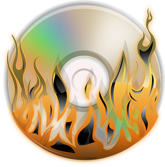 A Cd With Flames On It