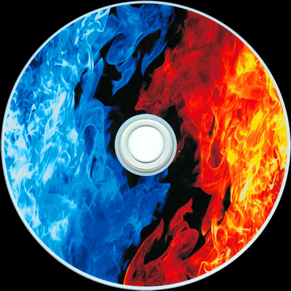 A Blue And Red Fire On A Cd