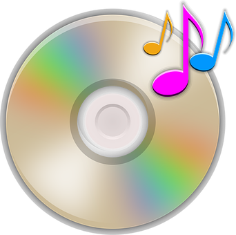 A Cd With Music Notes