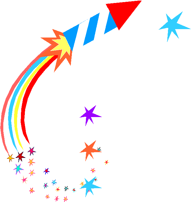 A Colorful Rocket With Stars