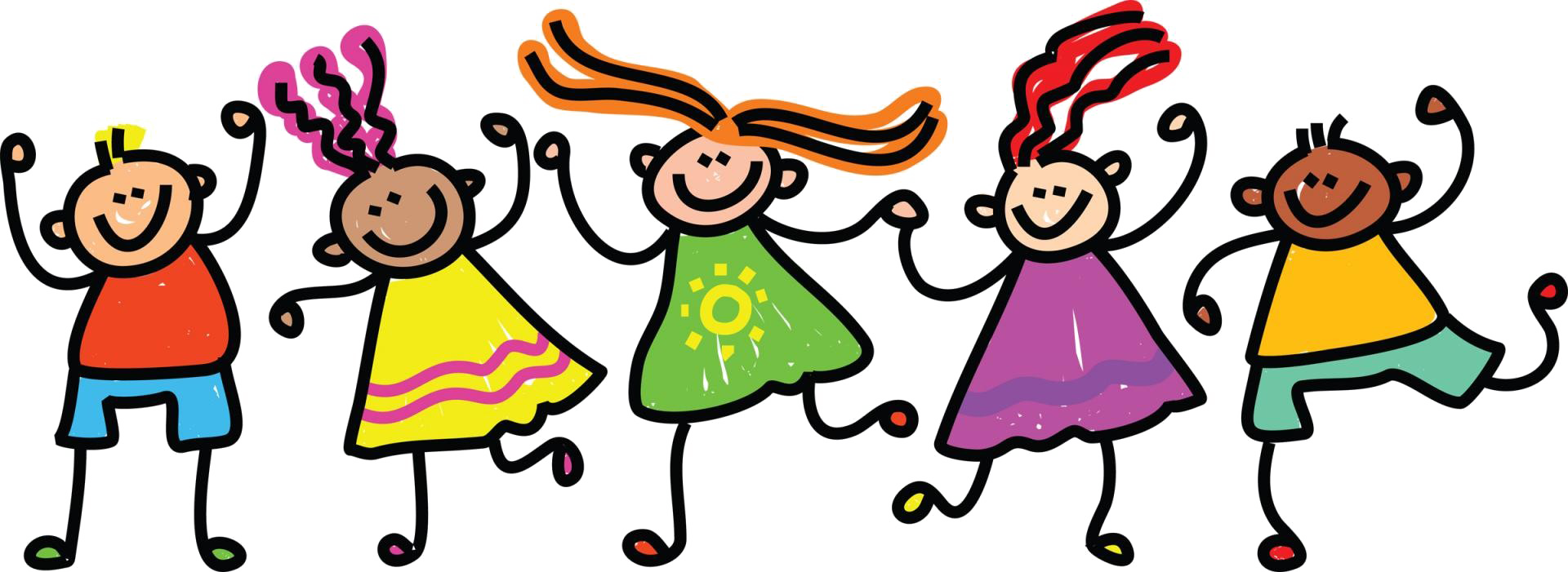 A Group Of Cartoon Girls Dancing