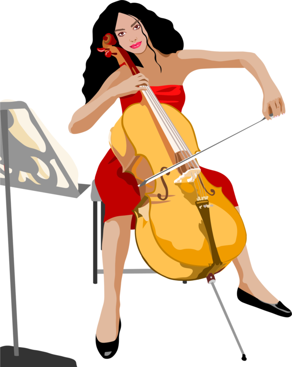 A Woman Playing A Cello