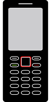 A Cell Phone With A Square Button