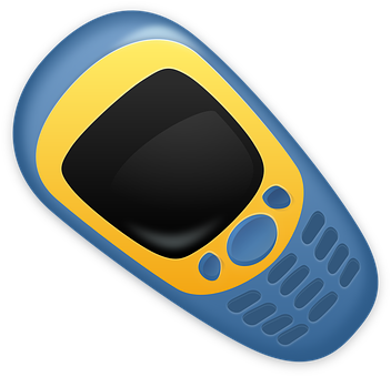 A Blue And Yellow Cell Phone