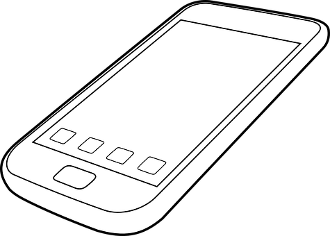 A White Cell Phone With A Black Background
