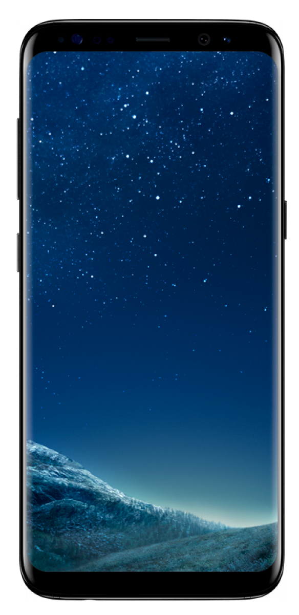 A Cell Phone With A Blue Sky And Stars