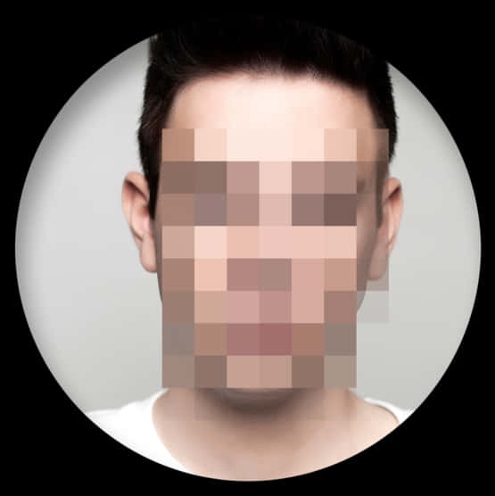 A Man With A Pixelated Face