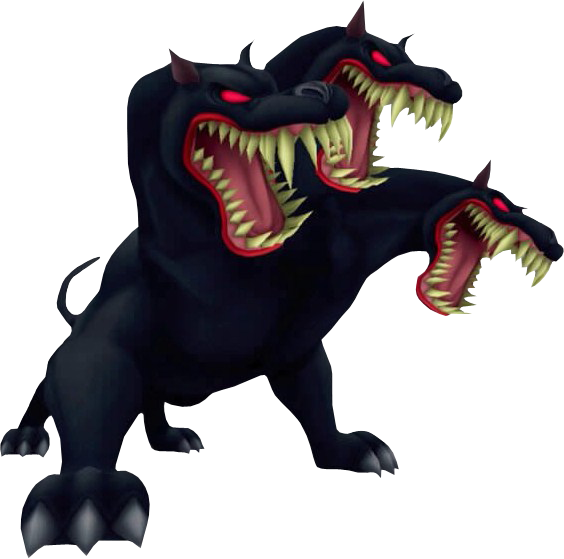 A Black Dog With Red Eyes And Sharp Teeth
