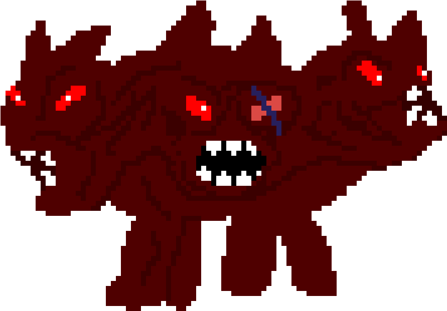 A Pixel Art Of A Red Monster