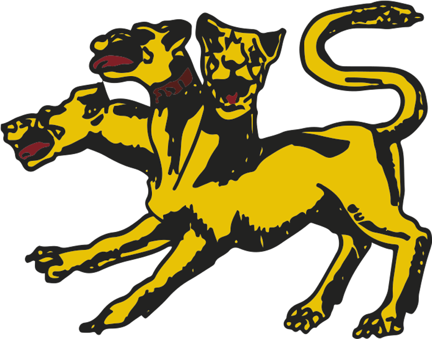 A Yellow And Black Drawing Of A Lion