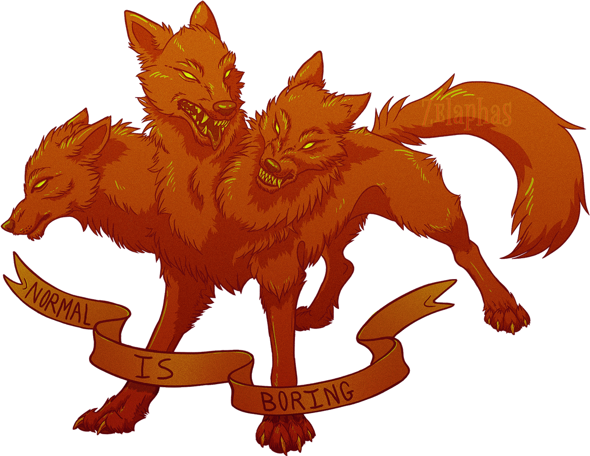 A Group Of Orange Wolves With Text