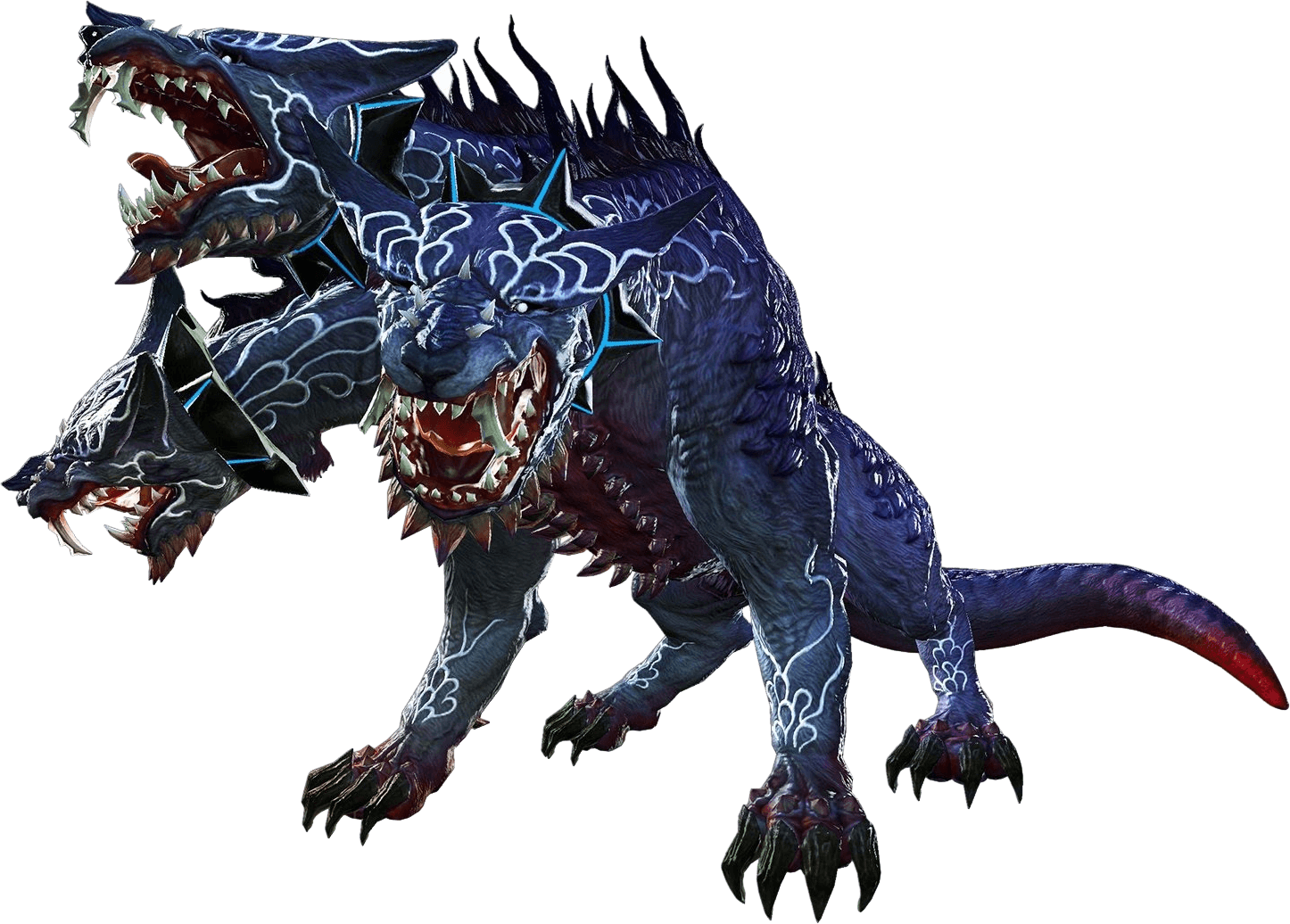A Blue Dragon With White Designs
