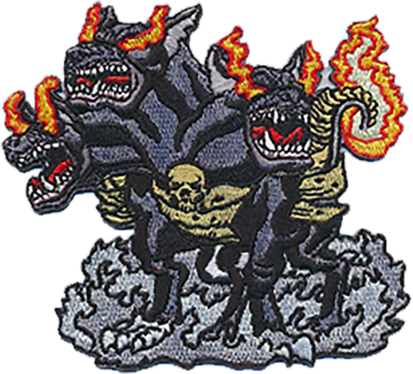 A Patch Of A Monster With Flames