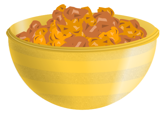 A Bowl Of Food On A Black Background