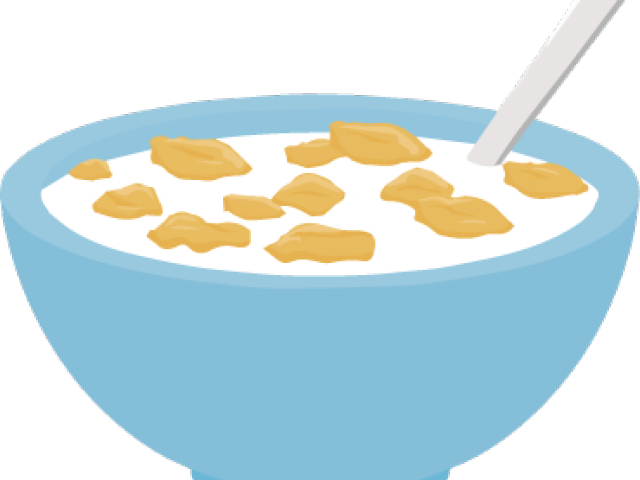 A Bowl Of Cereal With Milk And A Spoon