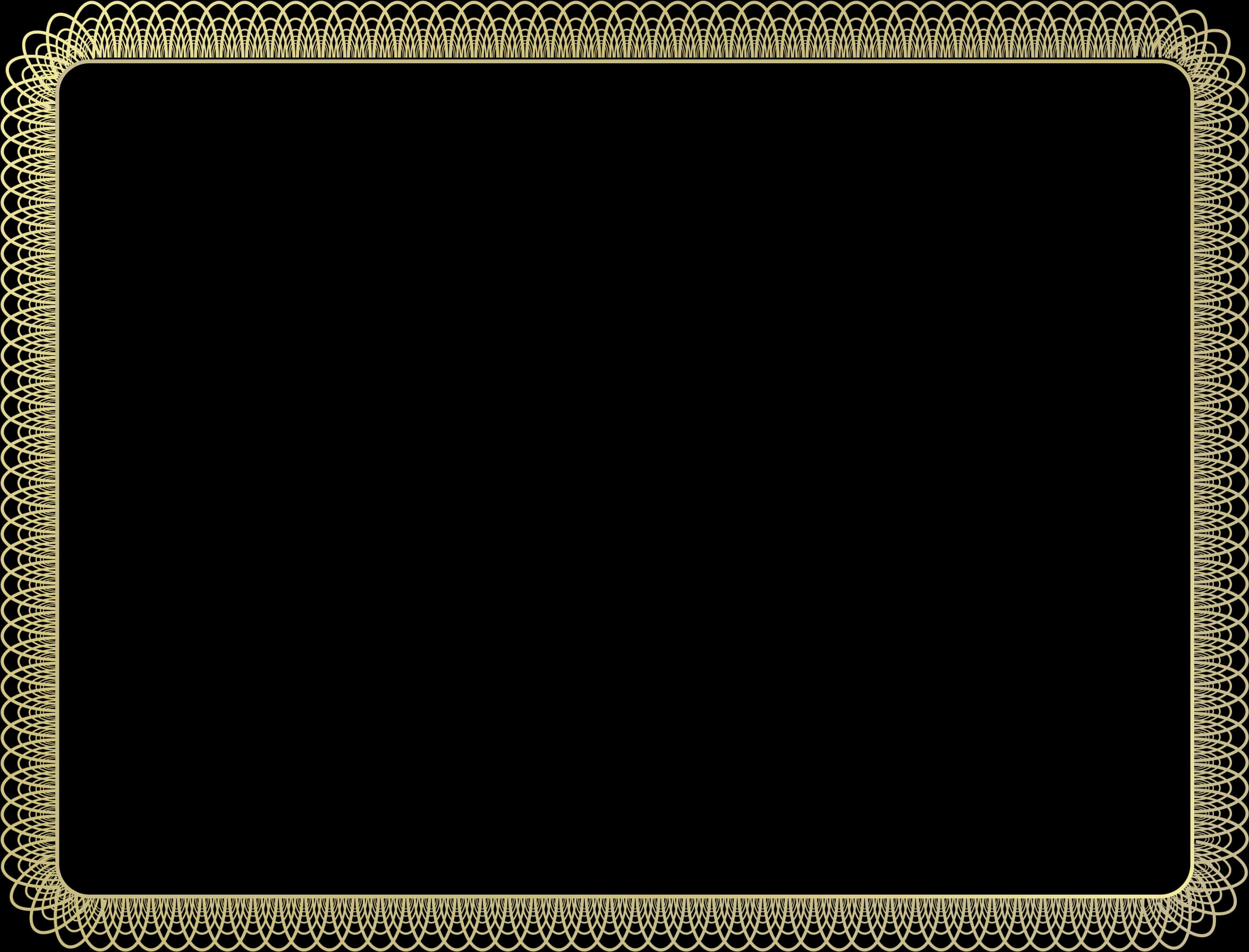 A Black Rectangular Frame With Gold Border