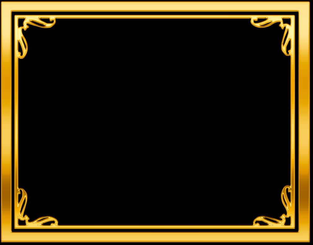 A Yellow Rectangular Frame With Black Background