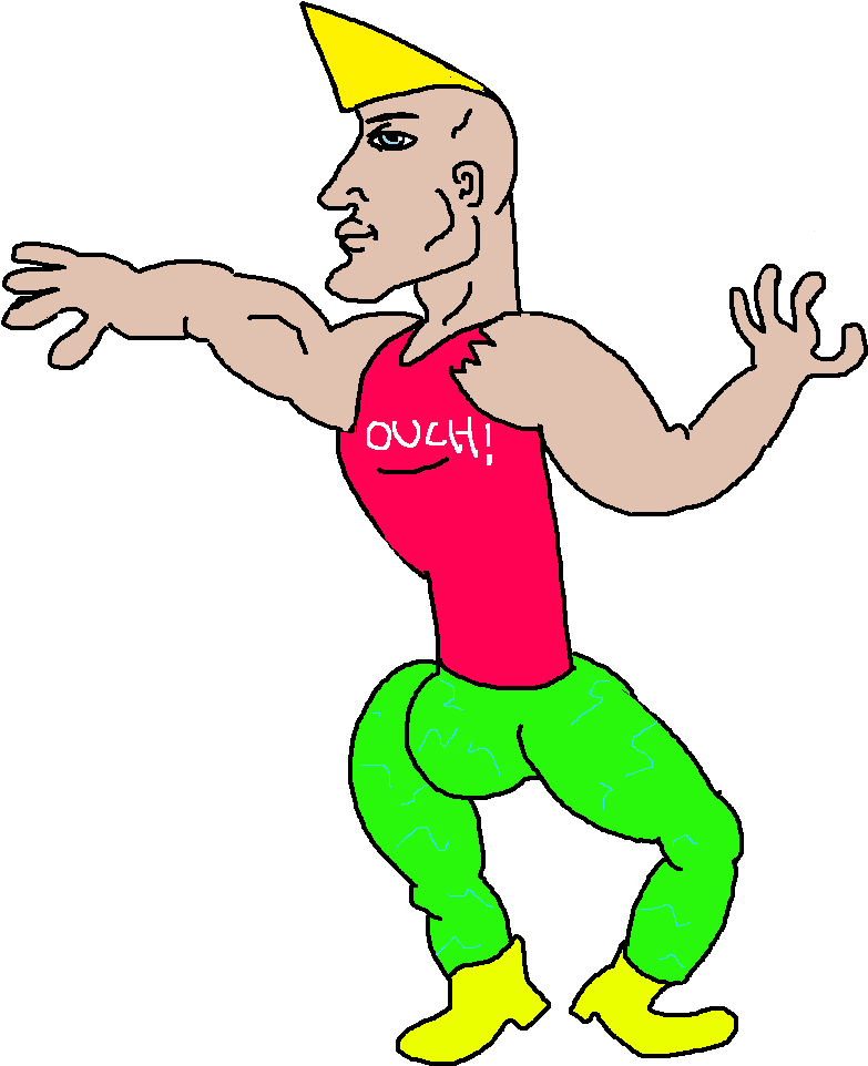 A Cartoon Of A Man With Arms Spread Out