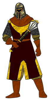 A Cartoon Of A Knight Holding A Sword