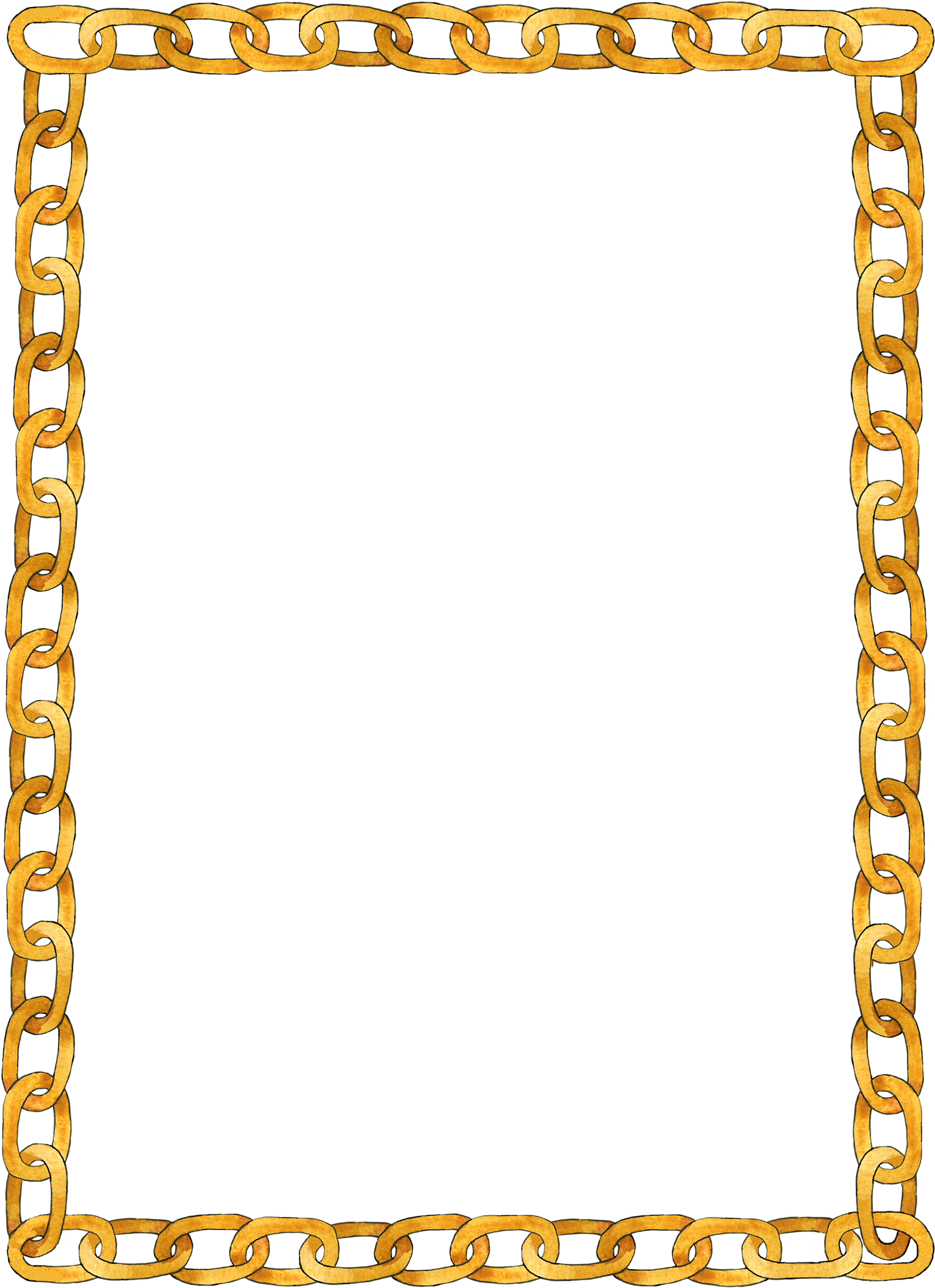 A Rectangular Frame Of Gold Chains