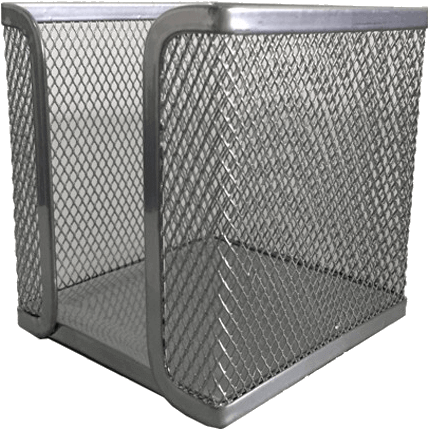 A Metal Basket With A Wire Mesh