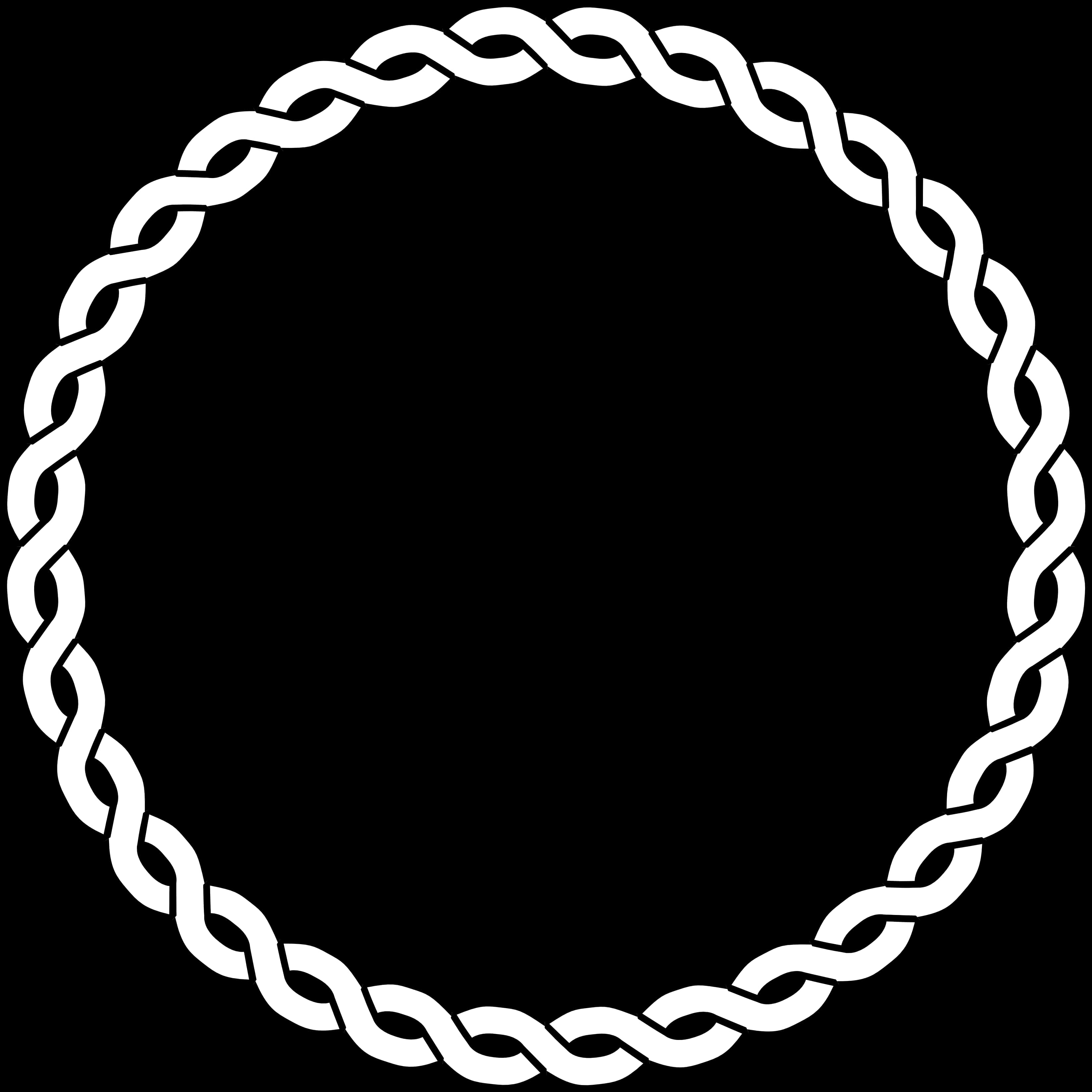 A White Circular Frame With A Black Background