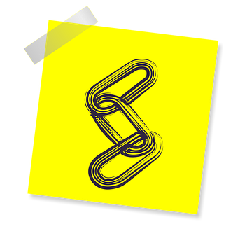 A Yellow Post It Note With A Chain Link Drawn On It