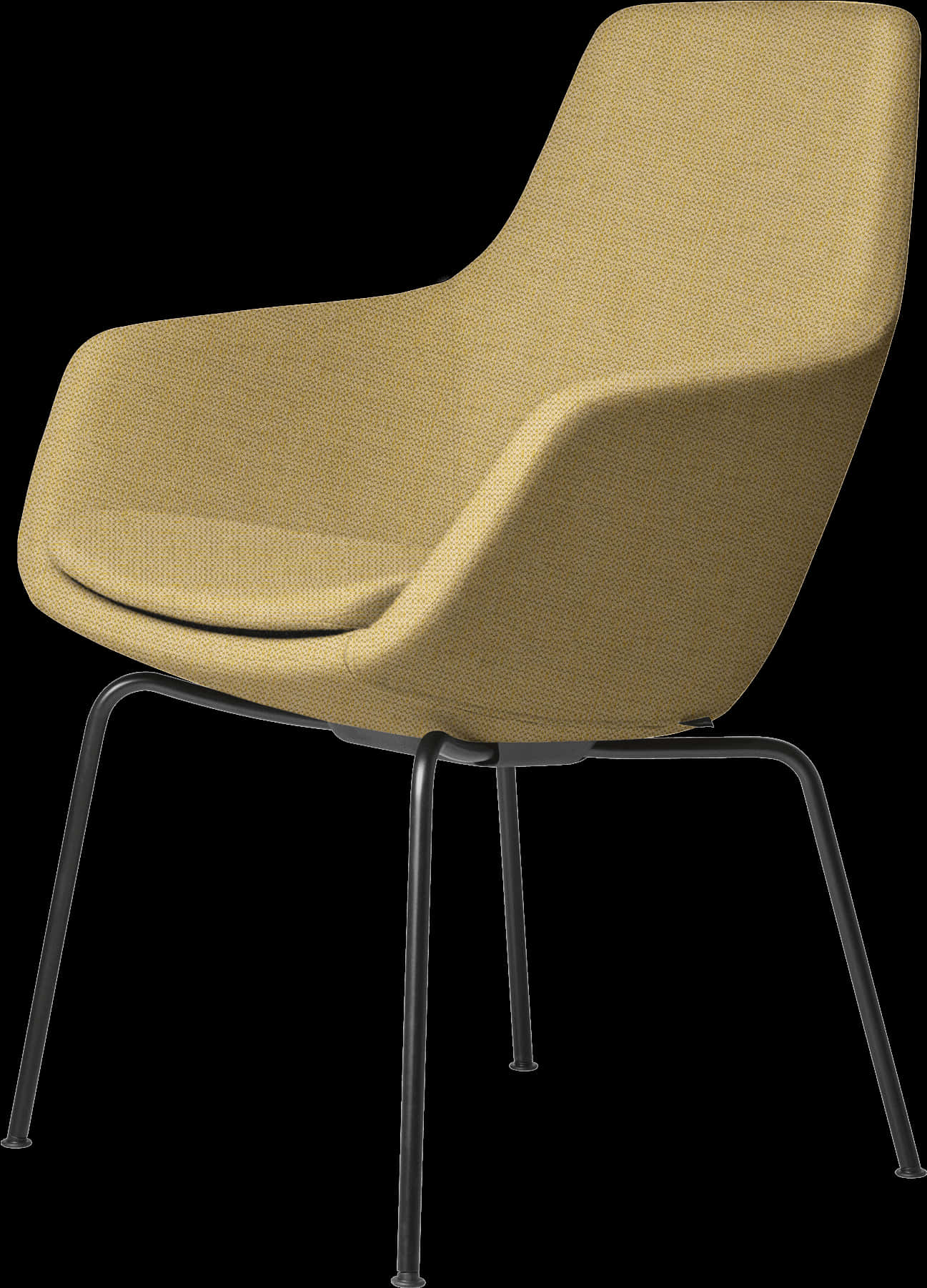 A Yellow Chair With Black Legs