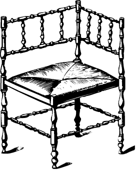 A Black And White Drawing Of A Chair