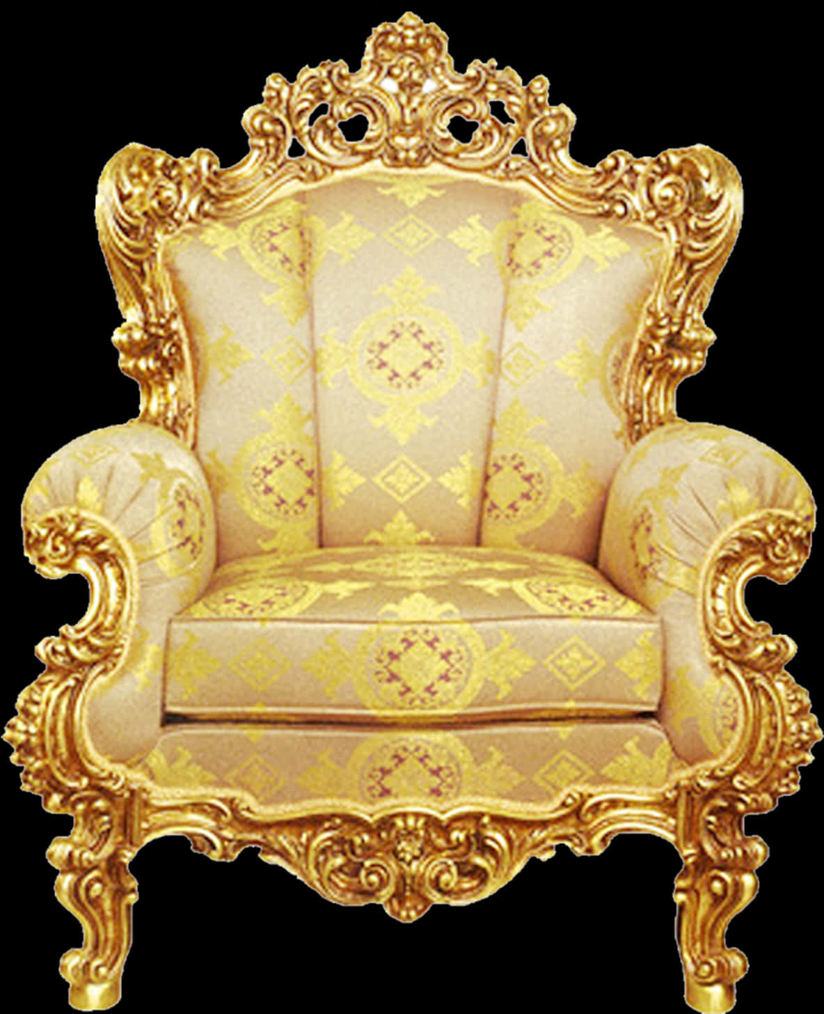 A Gold And White Chair