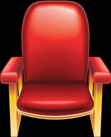 A Red Chair With Gold Legs