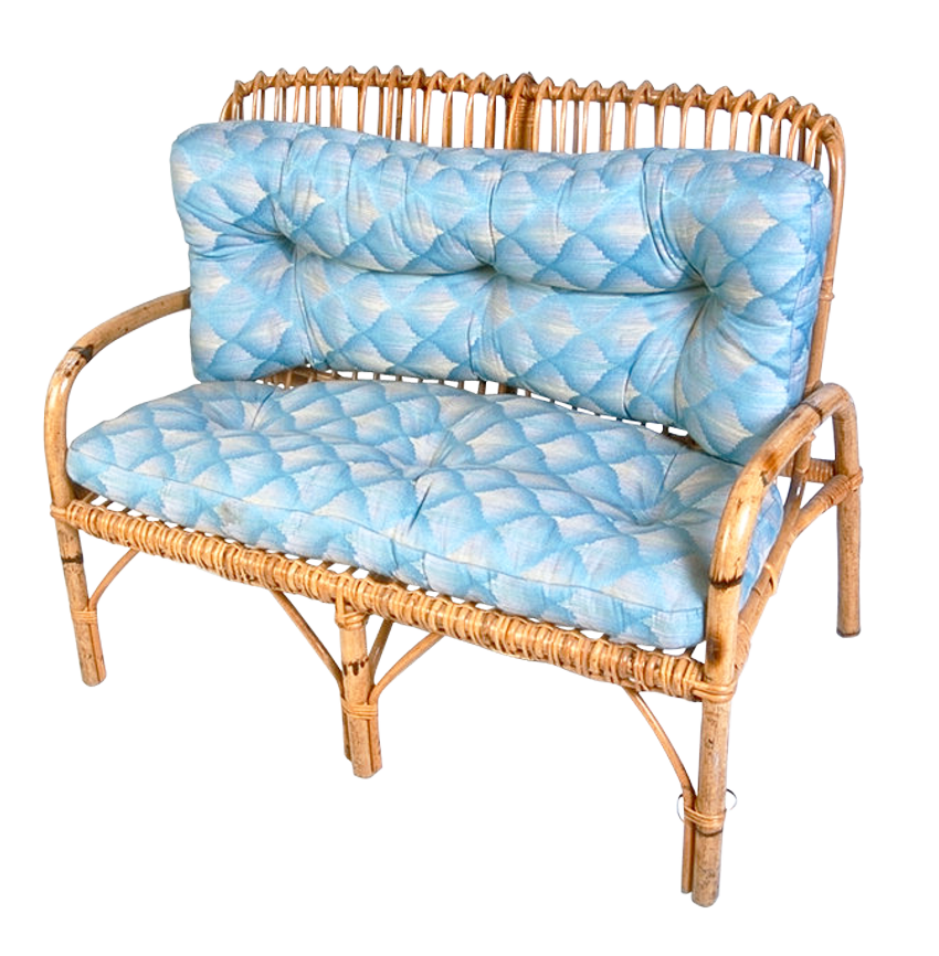 A Blue Cushioned Chair