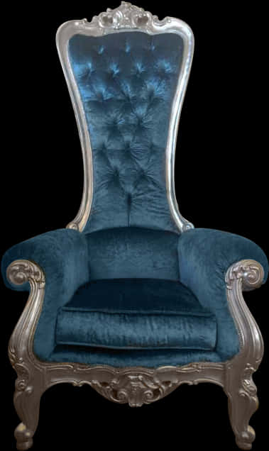 A Blue And Silver Chair