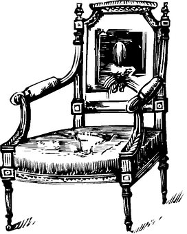 A Black And White Drawing Of A Chair