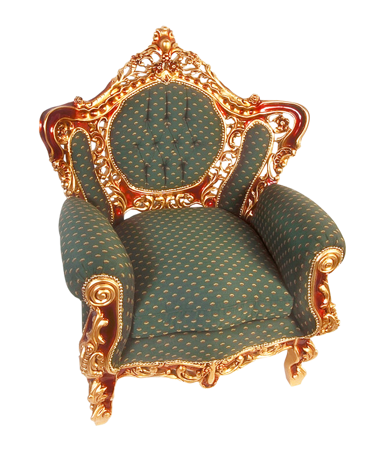 A Green And Gold Chair
